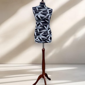 Mannequin female, Dress form, Sewing mannequin female, cover – black print, Tailor Dress Form for Clothing Display & Design