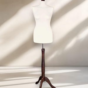 Manichino donna, Manichino da abito, Manichino da cucito donna, supporto – legno scuro