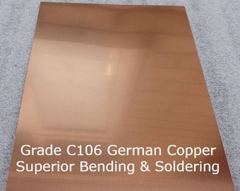 Copper Sheet Premium Quality - 0.4mm to 3.0mm - Multiple Sizes - Free Delivery on all UK orders