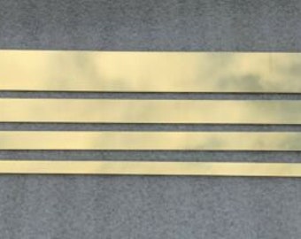 Thin Brass Strips 1 meter long, 0.9mm & 1.2 mm thick, various widths