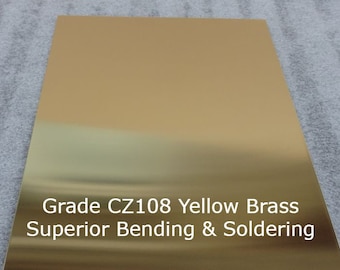 Brass Sheet Premium Quality - 0.3mm to 3.0mm - Multiple Sizes - Free Delivery on All UK Orders