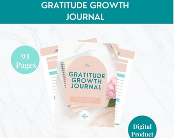 Gratitude Growth Journal, Gratitude Journal Printable, Self-Care Journal, Digital Journal, Digital Gratitude Journal, Gratitude Diary