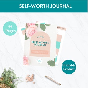 Self Worth Journal, Self Love, Self Care, Printable Journal, Digital Journal