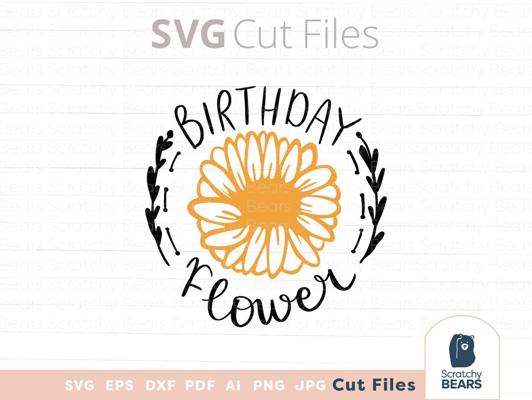 Birthday Flower SVG for Cricut Birthday SVG for Girls Happy Etsy