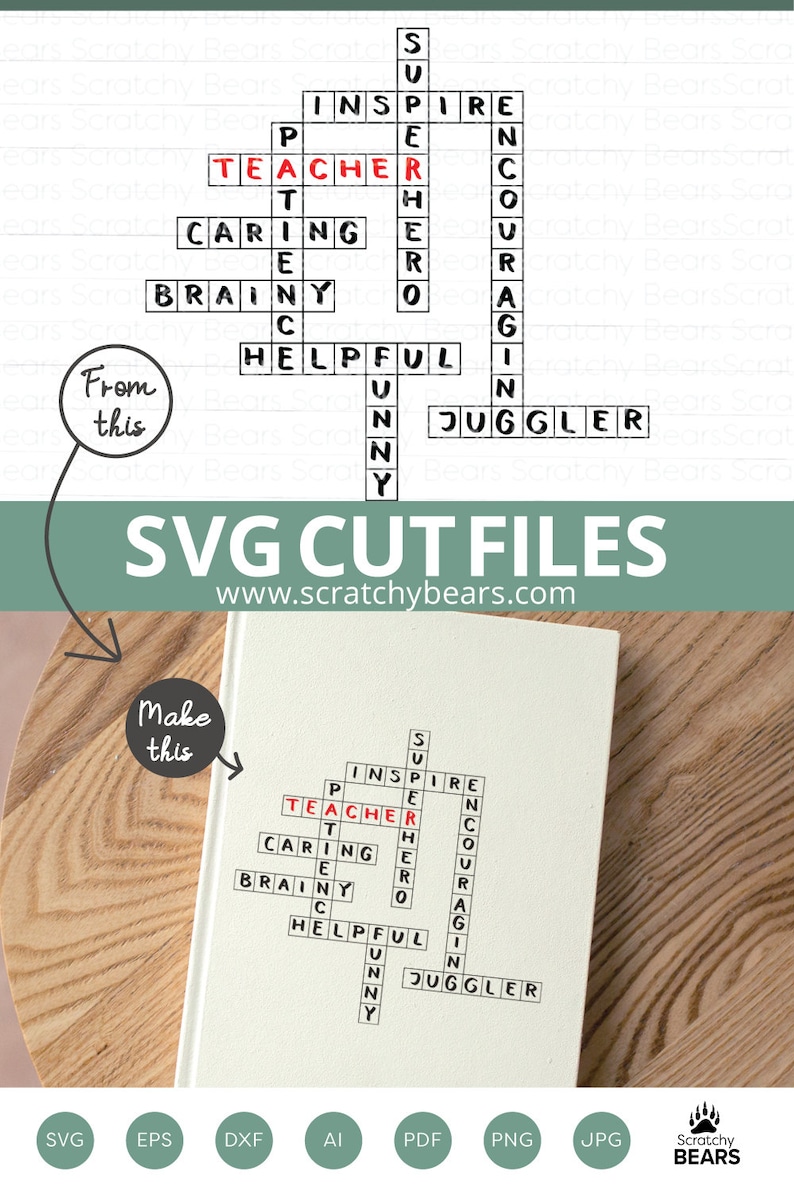 Teacher Crossword Puzzle SVG Teacher Quote School SVG End Etsy UK