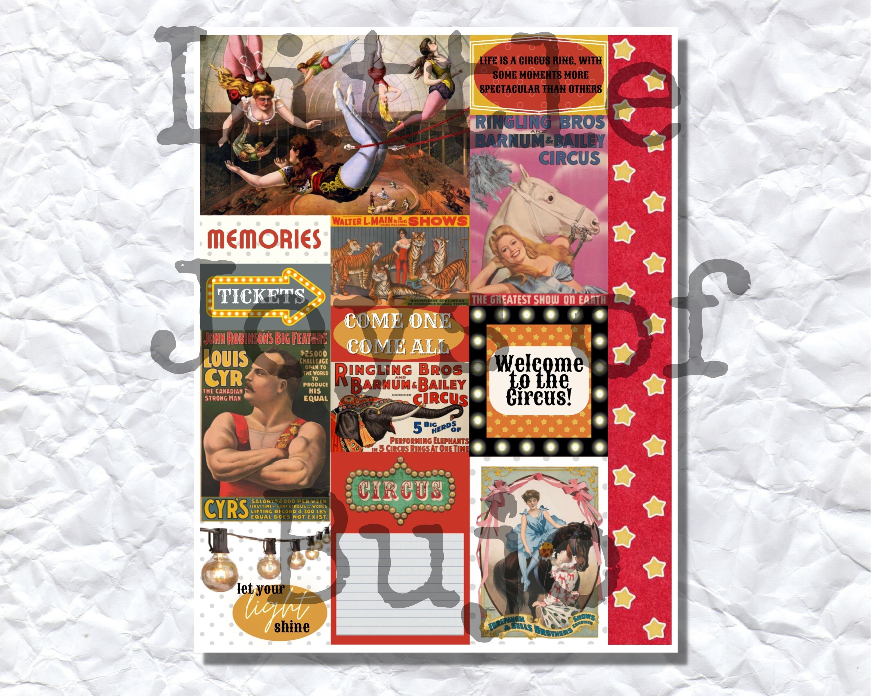 NIGHT at the CIRCUS Circus Ephemera Journal Supplies - Etsy