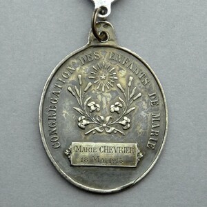 Notre Dame De Paris and Miraculous Medal 1913. Saint Virgin Mary ...