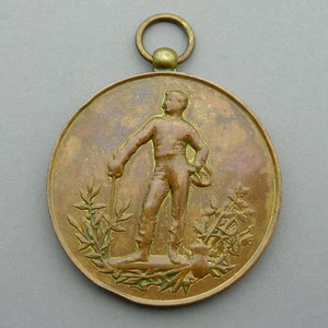 Fencing. French Antique Pendant. Medal By Contaux.