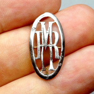 M&R. Monograma de plata antigua francesa. Para sombrero, carteras, biblia, libro. ¡Todo lo que quieras personalizar!