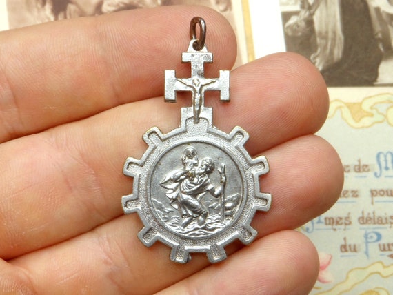 Dizainier. Saint Christopher and Jesus. Antique R… - image 1