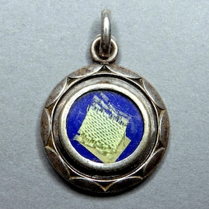 Saint Louis de Montfort Relic. Ex Indumentis. Antique Religious Pendant. Reliquary Medal.