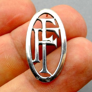 F & F. French Antique Silver Monogram. For hat, wallets, bible, book. Anything you want to customize!