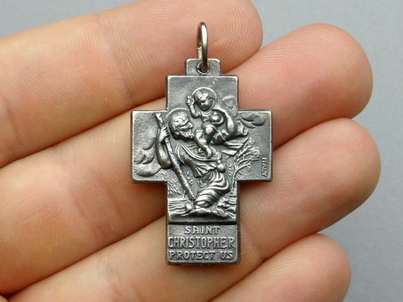 Saint Christopher Protect Us, Pray For Us. Vintag… - image 1