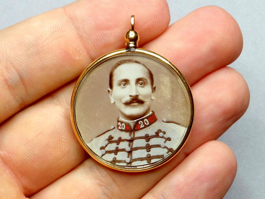 Soldier and His Son. 20th Regiment of Chasseurs à Cheval. Shaker Locket ...
