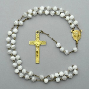 Rosary, Jesus Christ and Mary. Antique Religious Rosary.