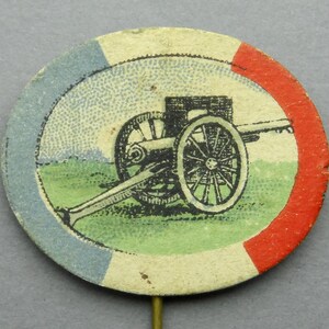 Wwi. Cartón patriótico francés. Cañón de campaña 75 mm. 1914 - 1915.