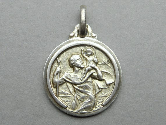 Saint Christopher and Jesus. Antique Religious Si… - image 1