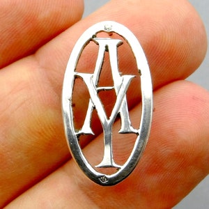 A & Y. French Antique Silver Monogram. For hat, wallets, bible, book. Anything you want to customize!