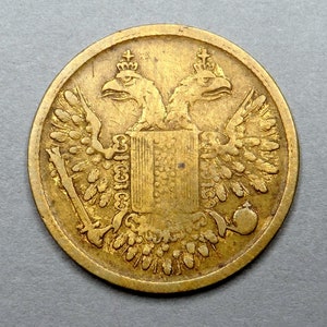 Double Headed Eagle. Coat of Arms. Medal token. Antique Little Token. Good Luck.