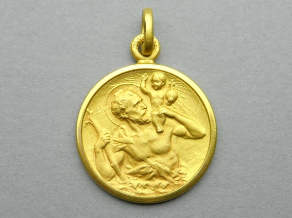 Saint Christopher. Antique Religious Gold Filled … - image 1