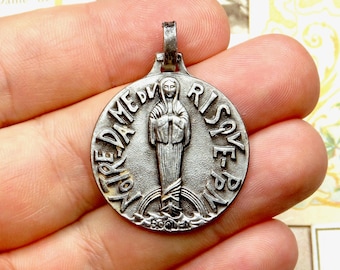 5 Médailles Saint Benoît Plaqué Argent 21mm - Ancienne Médaille De Protection Chrétienne - Sans Pierre