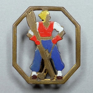BROCHE ANCIENNE VINTAGE SKI SKIEUR AUX SPORTS D'HIVER | eBay