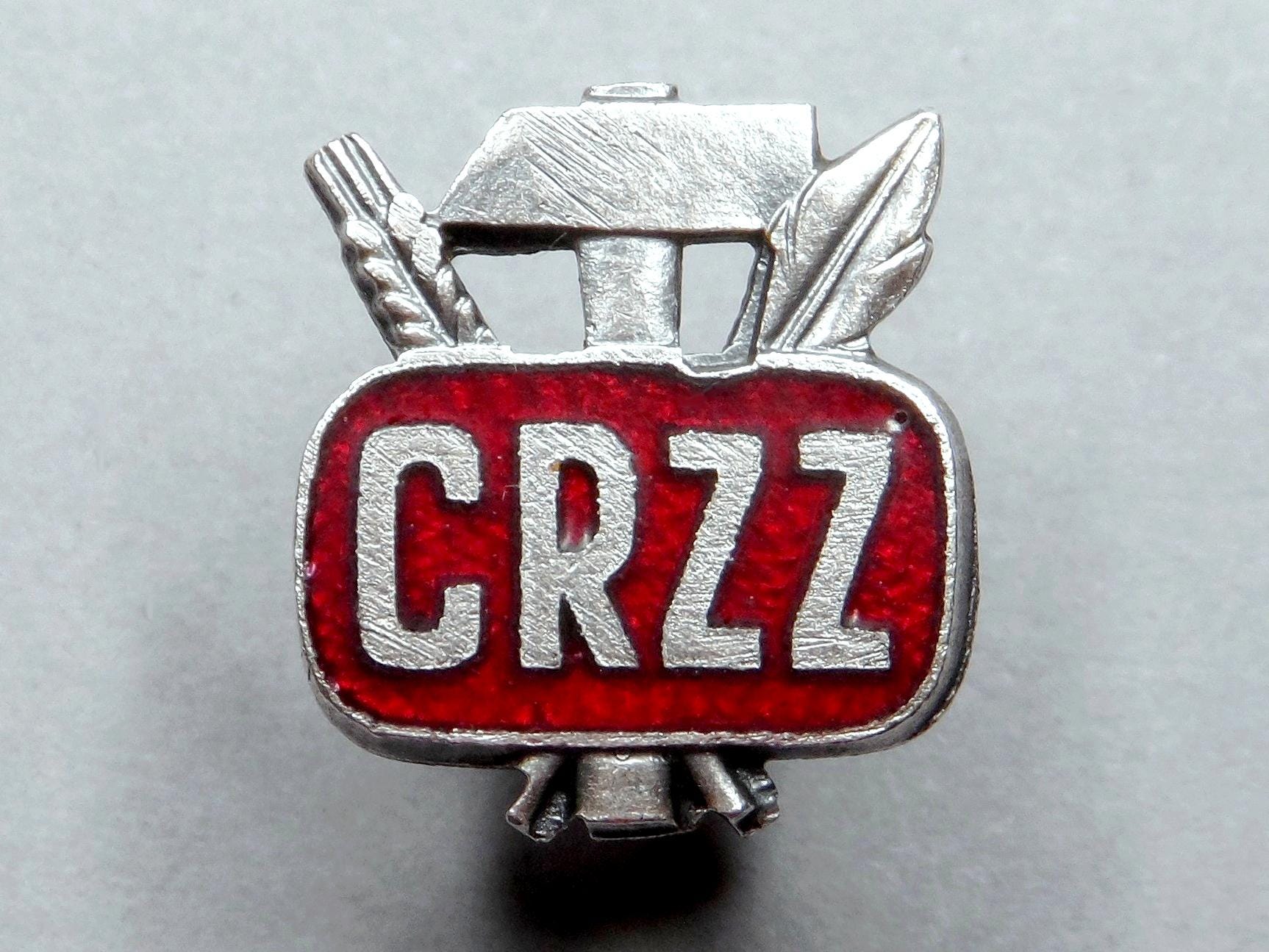 CRZZ, Centralna Rada Zwiazkow Zawodowych. Poland Political Badge