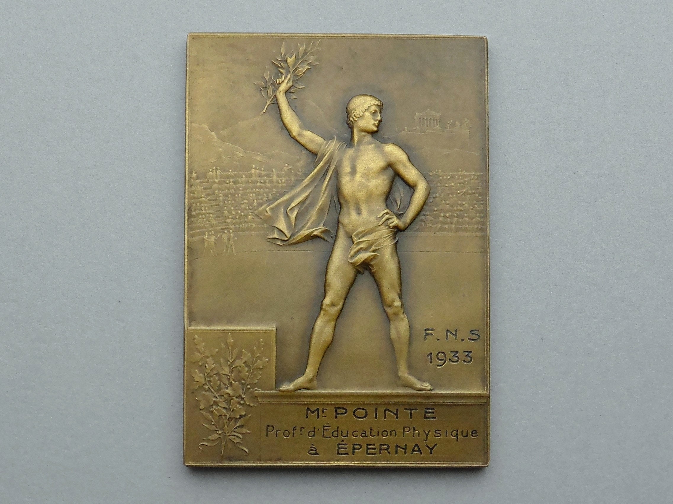 Nude Man, Olympics, Sport, Victory 1933. Antique Large Medal. by Vernon. -  Etsy