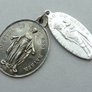 Notre Dame De Paris and Miraculous Medal 1913. Saint Virgin Mary ...