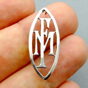 F & M. French Antique Silver Monogram. For hat, wallets, bible, book. Anything you want to customize!