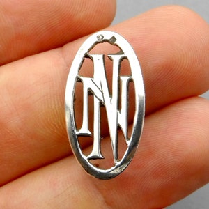 N & N. French Antique Silver Monogram. For hat, wallets, bible, book. Anything you want to customize!