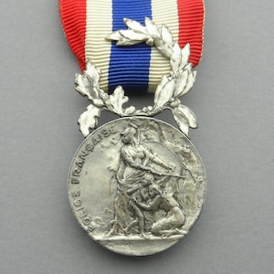 Woman, French Police. Antique Silver Medal, by Coudray.