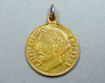 Louis Napoleon Bonapart, Napoleon III Emperor. Antique Medal.