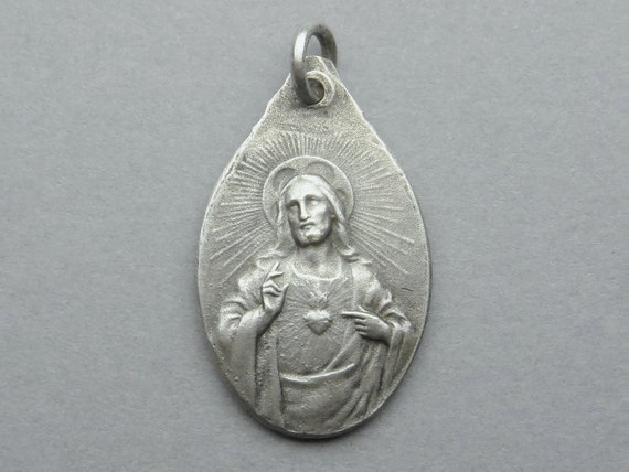 Saint Virgin Mary and Jesus. Antique Religious Pe… - image 3