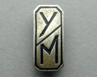 Monogram Y & M. Antique Silver Button.