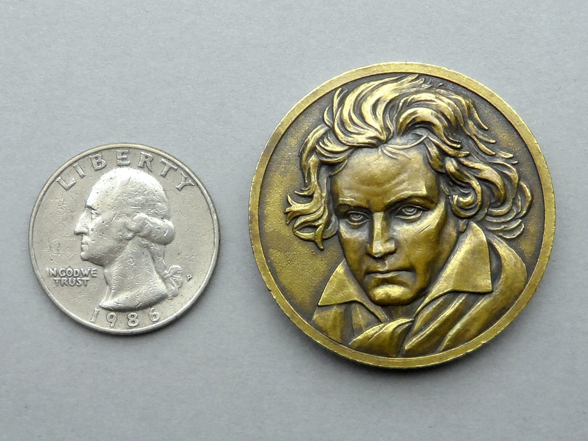 希少70's YAMAHA ベートーベン生誕200周年 記念オブジェ Ludwig Van Beethoven 1770 1827. Vintage Medal. Token. - Etsy