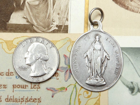 Holy Virgin Mary. Miraculous Large Medal. Antique… - image 3