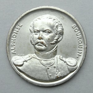 Alphonse Bourquin. Antique Large Medal. Swiss Brooch.