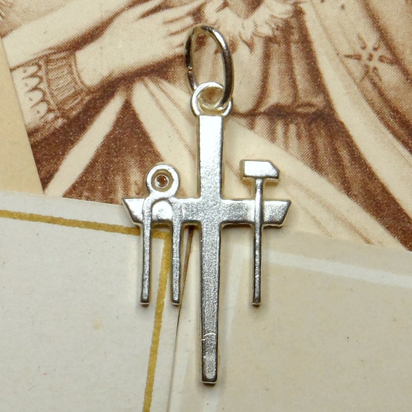 Arma Christi. Christ. Antique Religious Cross. During. medal.