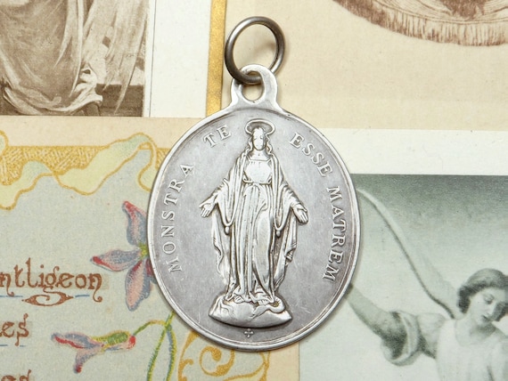 Holy Virgin Mary. Miraculous Large Medal. Antique… - image 2
