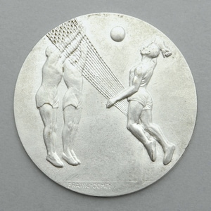 Volleyball, Volleyball, Sport, Contest. Antique Large Medal By Fraisse.