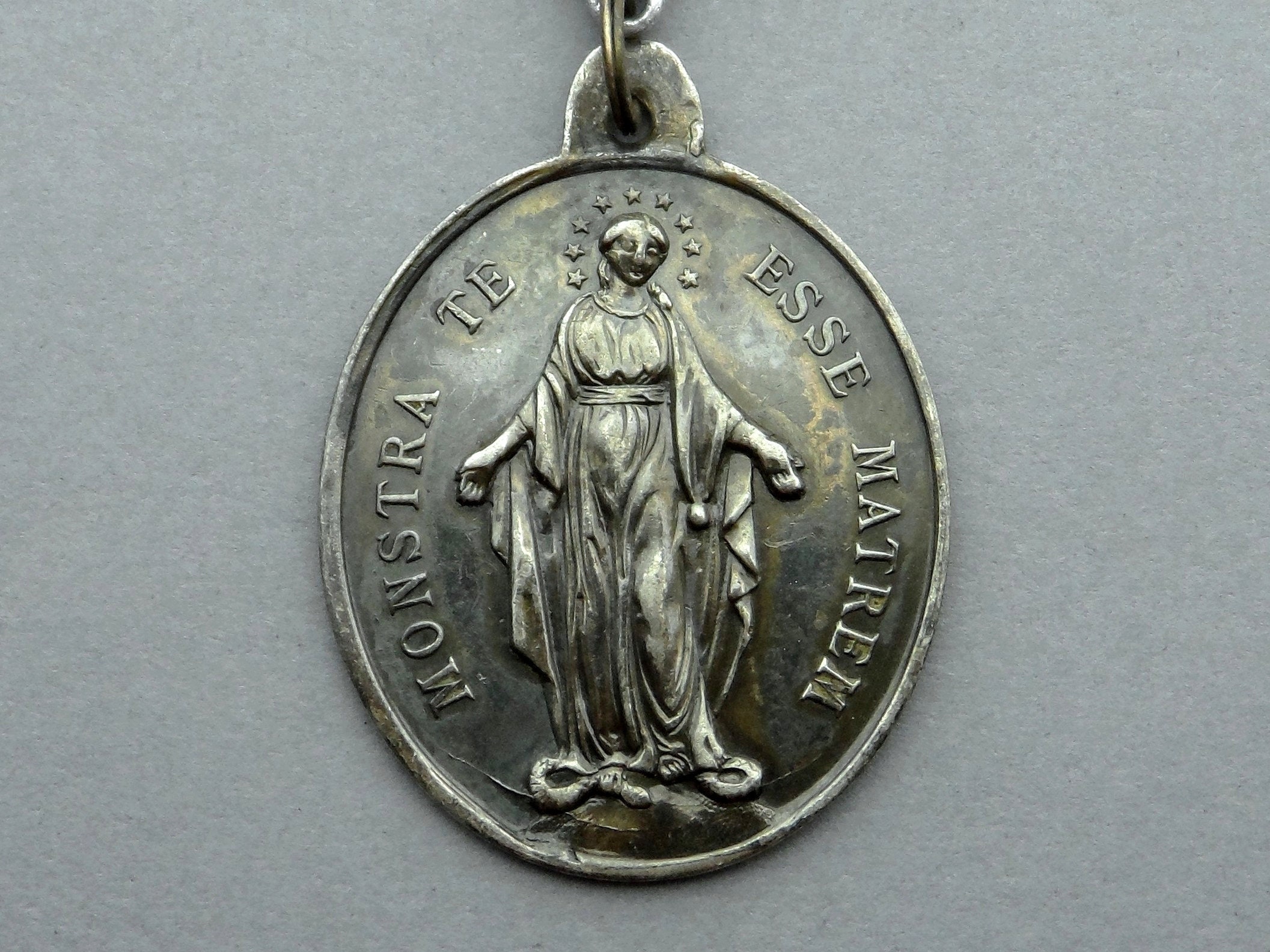 Notre Dame De Paris and Miraculous Medal 1913. Saint Virgin Mary ...