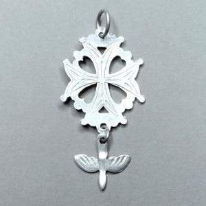 Huguenot Cross, Holy Spirit. Antique Religious Pendant. Large Medal.
