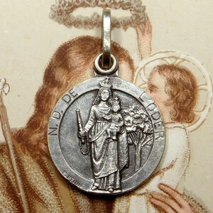 Our Lady of Oder. Holy Virgin Mary and Jesus. Antique Religious Pendant. Medal by Penin.
