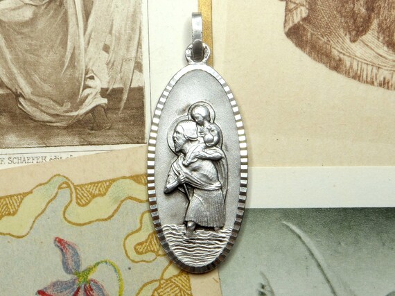 Saint Christopher and Jesus. Antique Religious Si… - image 1