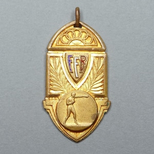 Boxing, Contest 1957. French Boxing Federation. Ancient Sports Medal.