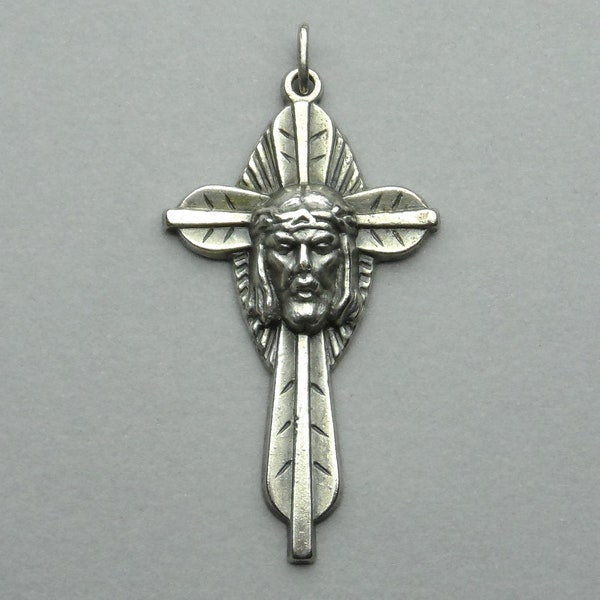 Modernism Cross. Antique Religious Pectoral Pendant.