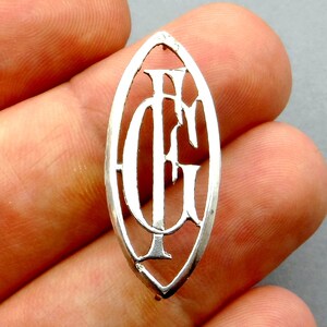 F & G. French Antique Silver Monogram. For hat, wallets, bible, book. Anything you want to customize!