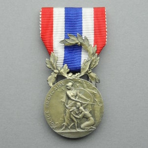 Woman, French Police. Antique Silver Medal, by Coudray.
