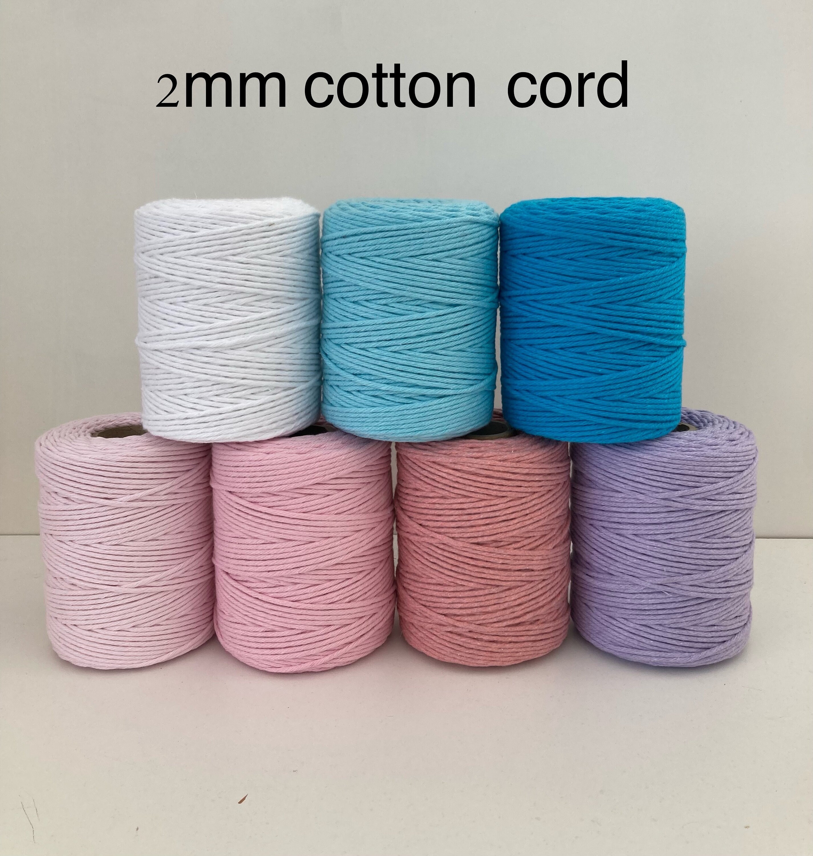 Soft Cotton Cord 2mm 150m 492 Feet, Single Strand Cord, Single Twist